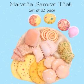 The Small Wonderland-Maratha Samrat Thali - Maharashtrian Food Fabric Toys (23 Pcs) 