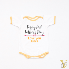 Yellow Doodle-Happy First Father's Day Bodysuit