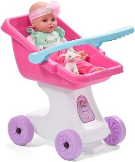 Step2 Love and Care Doll Stroller Toy, Off White/Pink