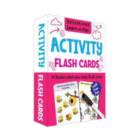 Dreamland Publications-Flash Cards Activity  - 30 Double Sided Wipe Clean Flash Cards for Kids (With Free Pen)
