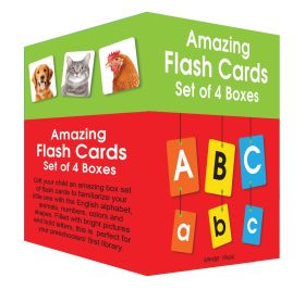 Wonderhouse-Amazing Flash Cards Set Of 4 Boxes: Early Development OF Preschool Toddler (220 Cards, Alphabet, Number, Animals, Colors And Shapes) 