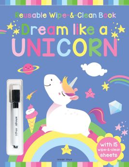 Wonderhouse-Dream Like A Unicorn - Reusable Wipe And Clean Activity Book: With 15 Wipe And Clean Sheets