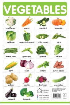 Wonderhouse-Vegetables - My First Early Learning Wall Chart: For Preschool, Kindergarten, Nursery And Homeschooling (19 Inches X 29 Inches)  