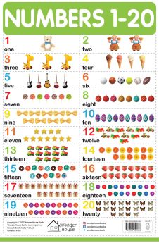 Wonderhouse-Numbers 1-20 - My First Early Learning Wall Chart: For Preschool, Kindergarten, Nursery And Homeschooling (19 Inches X 29 Inches)  