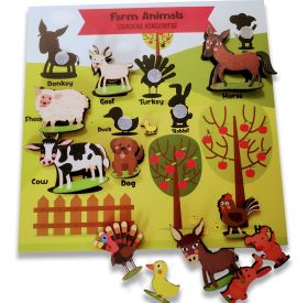 DoxBox-Doxbox Farm Animals Shadow matching activity Board
