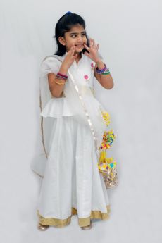 Anaario-Traditional wear-Lehenga Set with Peplum Blouse with Organza Dupatta-6-12 Months