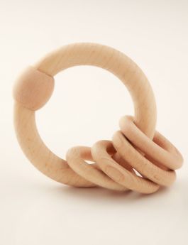 Ariro Toys-Wooden rattle-Circular natural