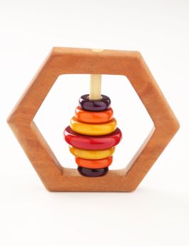 Ariro Toys-Wooden rattle-Hexagon