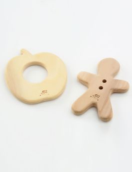 Ariro Toys-Wooden Teethers- Apple & Gingerbreadman