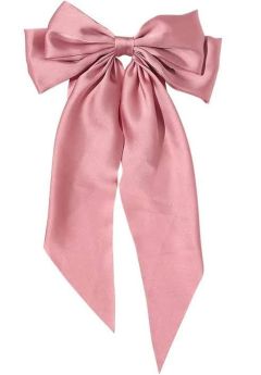 A Tiny Moppet-Satin Bow Barrette Pink | Count 1 - ATM-0098