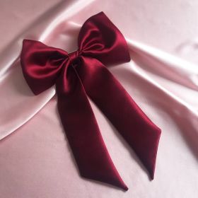 A Tiny Moppet-Satin Bow Barrette | Count 1 | Red - ATM-0099
