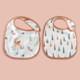 TINY SNOOZE-Organic Classic Bibs (Set of 2)-Enchanted Forest
