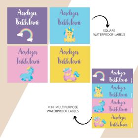 Purple Prints-Baby unicorn Waterproof Combo Stickers Set
