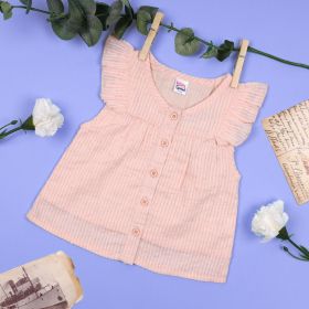 Kicks &amp; Crawl-Baby Pink Buttoned Top-6-9 Months