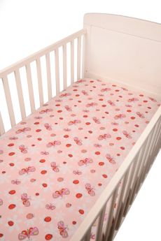 Blooming Buds-Fitted Crib/ Cot Sheet - Butterfly 