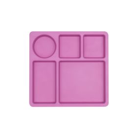Bobo & Boo-Non-Toxic, BPA-Free Bamboo Divided Plate for Kids, 5 Portioned Sections - Flamingo Pink
