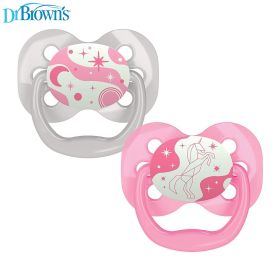 Dr. Brown's Advantage Pacifiers, Stage 1, Glow in the Dark, Pack of 2 - PA12003-INTL