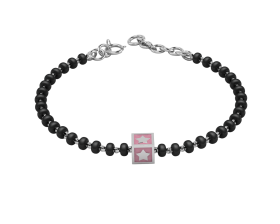 SterliNg Silver SiNgle Kube Nazariya for Baby &amp; Child with Star Square Babykubes-4"-Pink