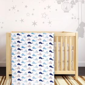 Baby Moo Dolphin Blue And White Blanket