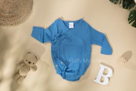 Fluffy Munchkin-Full Sleeves Romper-0-3 Months-Blue