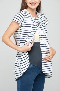 Charismomic-Basic Essentials Striped Layer Top in Black and White