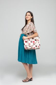Charismomic-Fashionable Polka Dotted Diaper Handbag