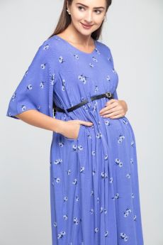 Charismomic-Fit And Flare Maternity Maxi Dress