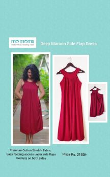 MoMoms-Pleated Side Flap Dress