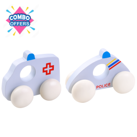 Brain Factory Emergency Vehicle Combo Gift set for Kids (Ambulance - Police Car) (1-4 years)