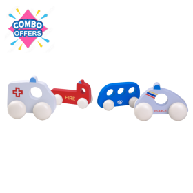 Brain Factory Emergency Vehicle Combo Gift set for Kids (Combo of 4) (1-4 years)