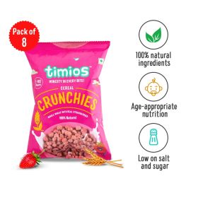 Timios Crunchies Breakfast Cereal Pouch Pack of 8 - 30g Each