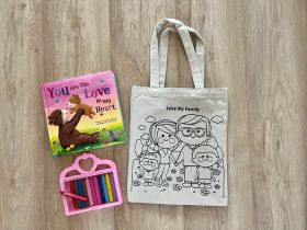 Little Canvas-DIY Colouring Love my Family Tote Bag