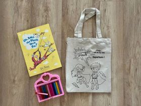 Little Canvas-DIY Colouring Today I will be my own superhero Tote Bag