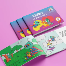 Dinostaury-Children's Book - Dinku's Colorful Holi