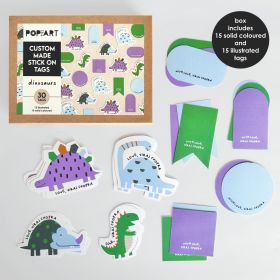 Pop goes the Art-Stick On Tags | Dinosaurs
