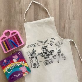 Little Canvas-Do It Yourself Colouring Art is an adventure Apron