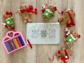 Little Canvas-DIY Colouring Christmas Cookie Tester Pouch - LC154