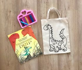 Little Canvas-Do It Yourself Colouring Little Dinosaur Tote Bag