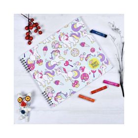Babble Wrap-Doodle Book With Personalized Crayons - Shy Unicorn