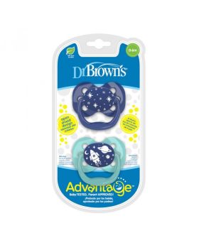 Dr. Brown's Advantage Pacifiers, Stage 1, Pack of 2 - PA12002-INTLX