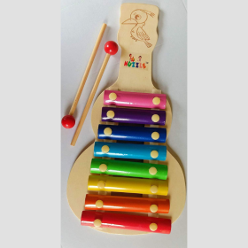 DruArts Handmade Wooden Guitar Shaped 8 in 1 Xylophone Musical Toy For Kids - Big