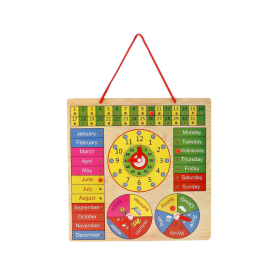 DruArts Handmade Wooden Learning Educational Calendar Board for Kids & Toys