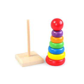 DruArts Handmade Wooden Rainbow Tower for Kids & Toys