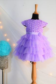 Tutus by Tutu-TBT Rose Fluff Ball Dress- Purple-6-12 Months