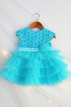 Tutus by Tutu-TBT Rose Fluff Ball Dress- Turquoise-6-12 Months