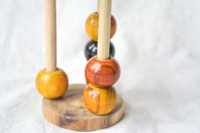Sankalp Art village-Natural laquered wooden counting beads tumbler toy