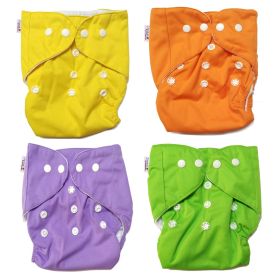 Bumtail by Lil Amigos Nest - Washable & Reusable Solid Pocket Cloth Diapers with Inserts - Pack of 4