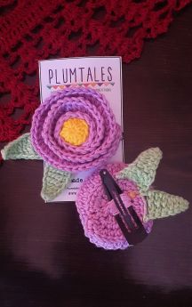 Plumtales-Handmade Crochet Flower Hair Clip - Lilac