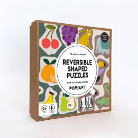 Pop Goes the Art-Reversible Shaped Puzzle | Fruits & Jungle Animals