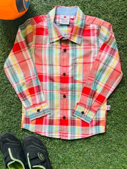 Tots and Tykes-Collar Shirt-1-2 Years-Red
